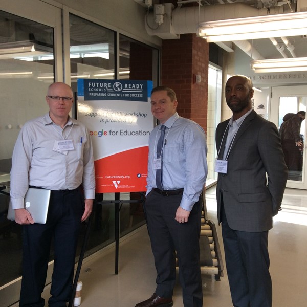 Mr. Lenihan, Technology Coordinator; Mr. Mohr, Assistant Principal and Christopher Garlin, CEO at DLEACS.